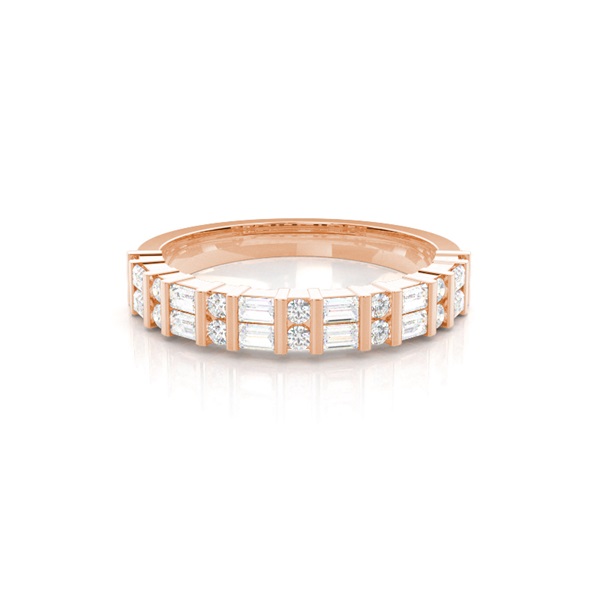 Bar Setting Half Eternity Diamond Ring