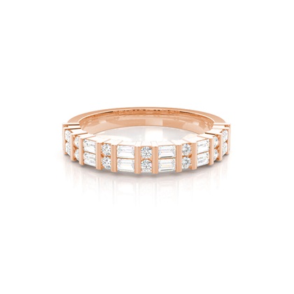 Mixed Shapes Rose Gold Anniversary Diamond Rings