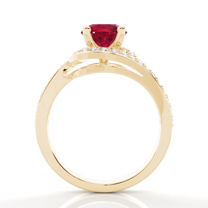 White Gold Round Ruby Engagement Ring