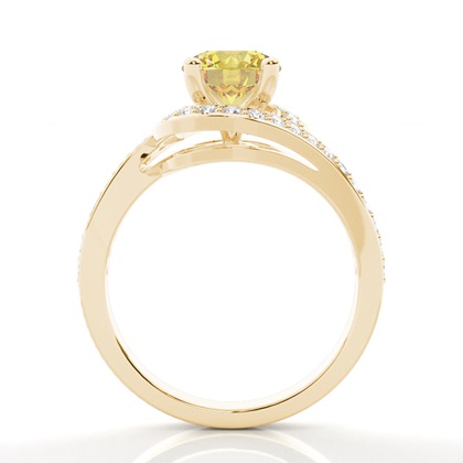 White Gold Round Yellow Diamond Engagement Ring
