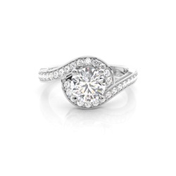 White Gold Round Diamond Engagement Ring