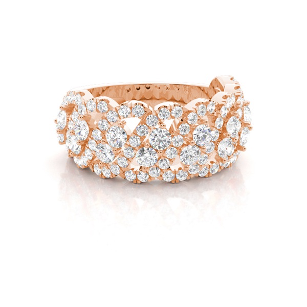 3 Prong Setting Round Diamond Fashion Ring