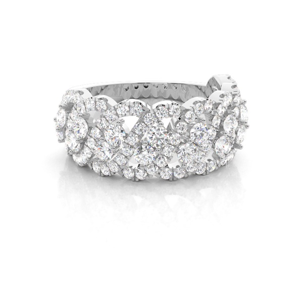 3 Prong Setting Round Diamond Fashion Ring