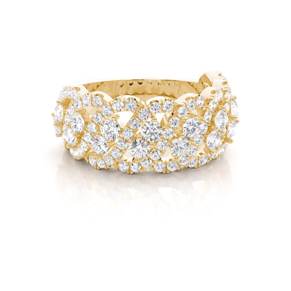 3 Prong Setting Round Diamond Fashion Ring