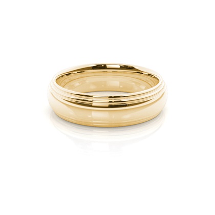 Yellow Gold Men's Contemporary Wedding Rings