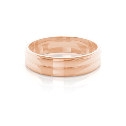 Rose Gold Men's Contemporary Wedding Rings 