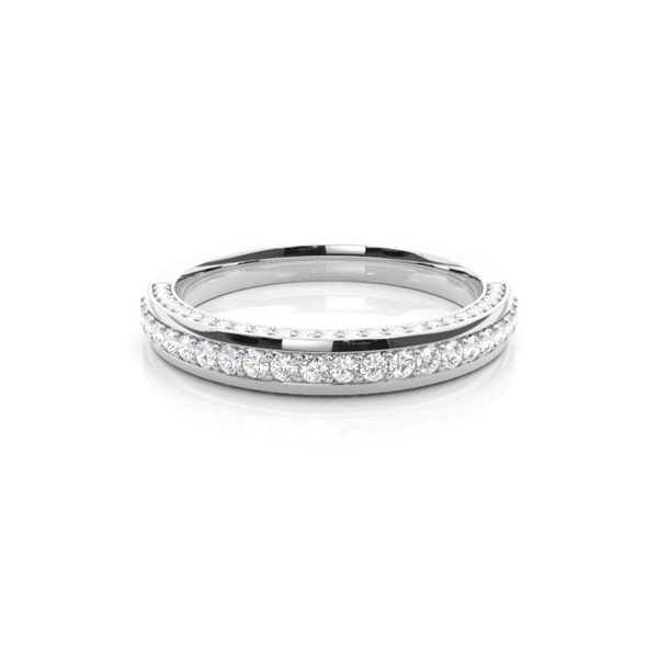2.30mm Studded Comfort Fit Diamond Wedding Band