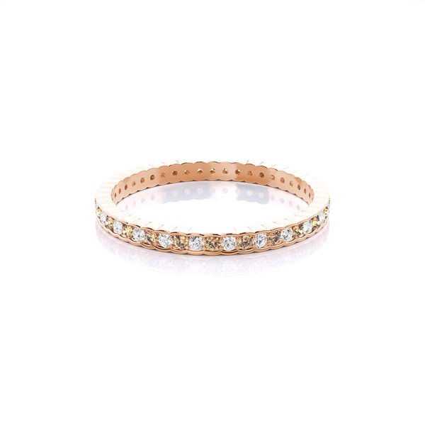 Pave Setting Full Eternity Champagne Diamond Ring
