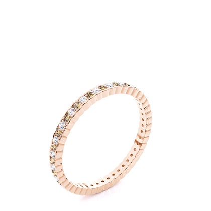 Round Rose Gold Champagne Diamond Rings