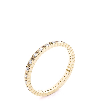 Round Yellow Gold Champagne Diamond Rings