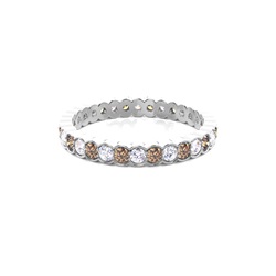 Pave Setting Full Eternity Champagne Diamond Ring