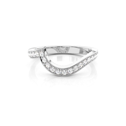 Round Diamond Womens Shaped Wedding Rings