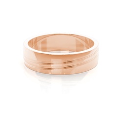 6.00mm Flat Profile Mens Plain Wedding Band