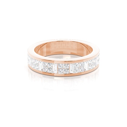 Mixed Shapes Rose Gold Anniversary Diamond Rings