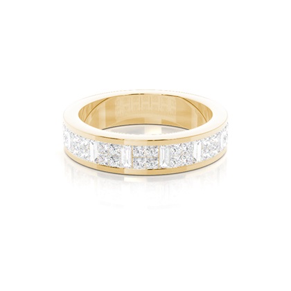 Mixed Shapes Yellow Gold Anniversary Diamond Rings