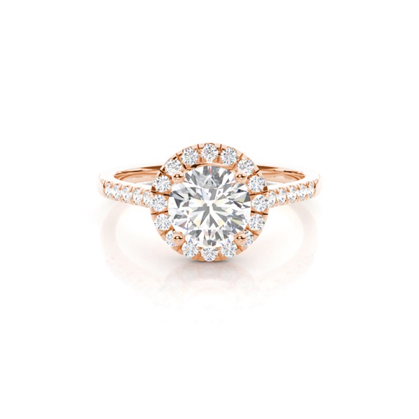 4 Prong Setting Side Stone Halo Engagement Ring