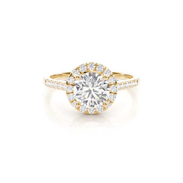4 Prong Setting Side Stone Halo Engagement Ring