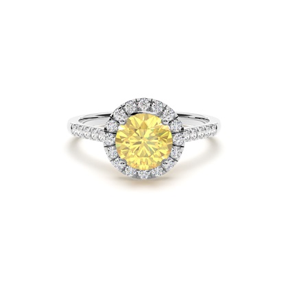Yellow Diamond Halo Engagement Ring