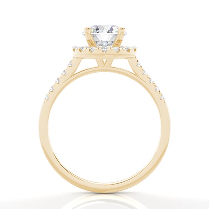 Gelbgold Halo Verlobungsringe