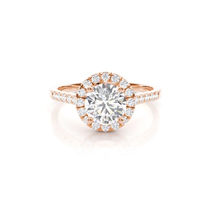 Rose Gold Halo Diamond Engagement Rings
