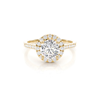Yellow Gold Halo Diamond Engagement Rings