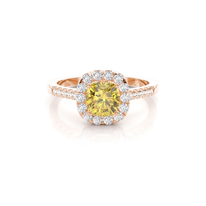Yellow Diamond Halo Engagement Ring