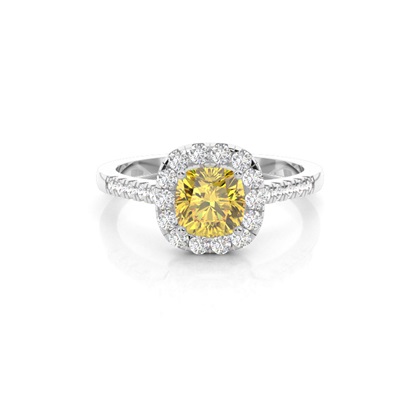 Yellow Diamond Halo Engagement Ring