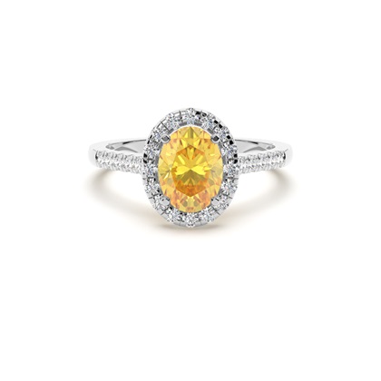 Yellow Diamond Halo Engagement Ring