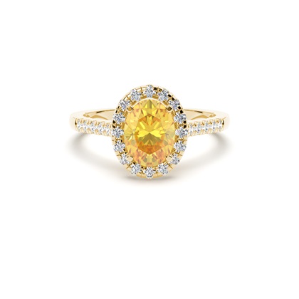 Yellow Diamond Halo Engagement Ring