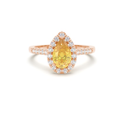 Yellow Diamond Halo Engagement Ring