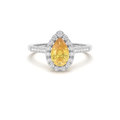 Yellow Diamond Halo Engagement Ring
