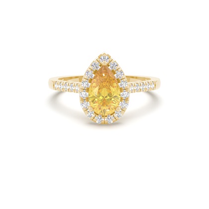 Yellow Diamond Halo Engagement Ring