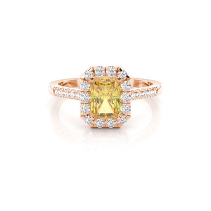 Yellow Diamond Halo Engagement Ring