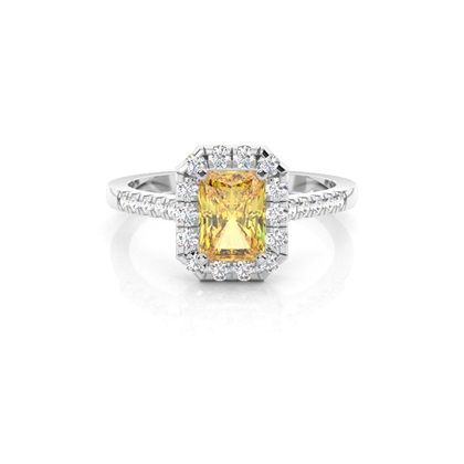 Yellow Diamond Halo Engagement Ring