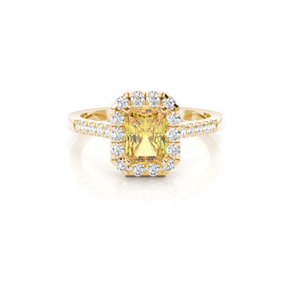 Yellow Diamond Halo Engagement Ring