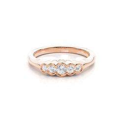 Semi Bezel Setting Plain Five Stone Ring