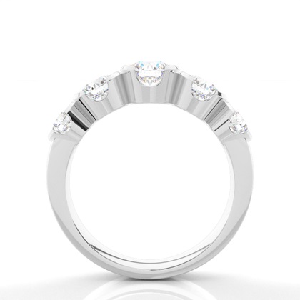 Semi Bezel Setting Plain Five Stone Ring