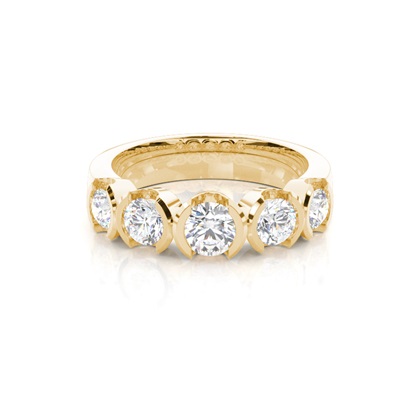 Yellow Gold 5 Stone Diamond Rings