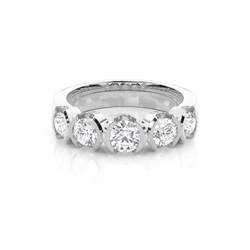Semi Bezel Setting Plain Five Stone Ring