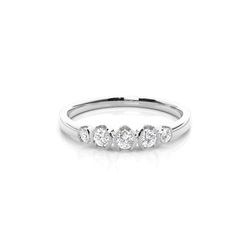 Semi Bezel Setting Plain Five Stone Ring