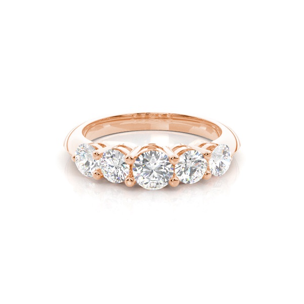 4 Prong Setting Plain Five Stone Ring