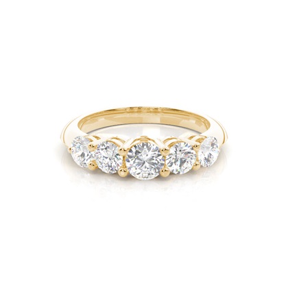 Yellow Gold 5 Stone Diamond Rings