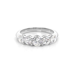4 Prong Setting Plain Five Stone Ring