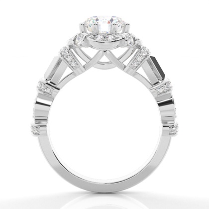 Round Diamond Halo Engagement Rings
