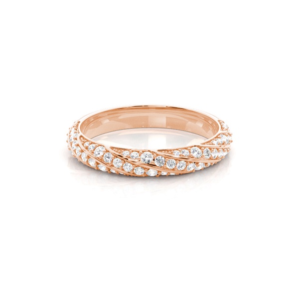 Pave Setting Half Eternity Diamond Ring