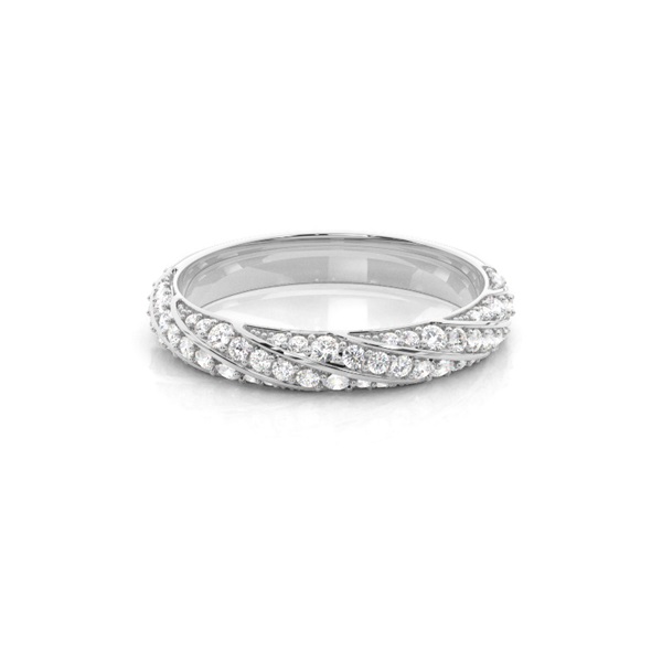 Pave Setting Half Eternity Diamond Ring