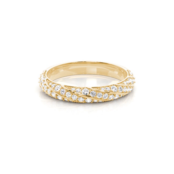 Pave Setting Half Eternity Diamond Ring