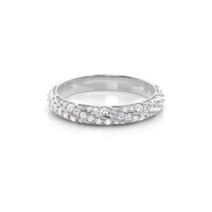Pave Setting Half Eternity Diamond Ring