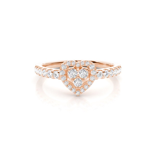 4 Prong Setting Round Diamond Cluster Ring