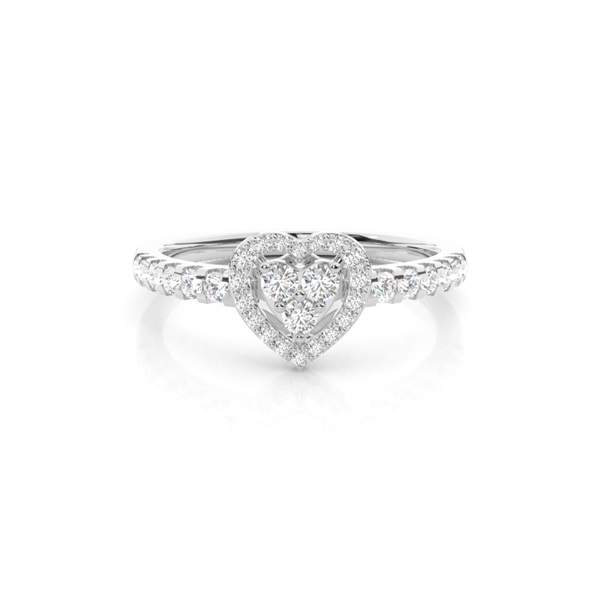 4 Prong Setting Round Diamond Cluster Ring